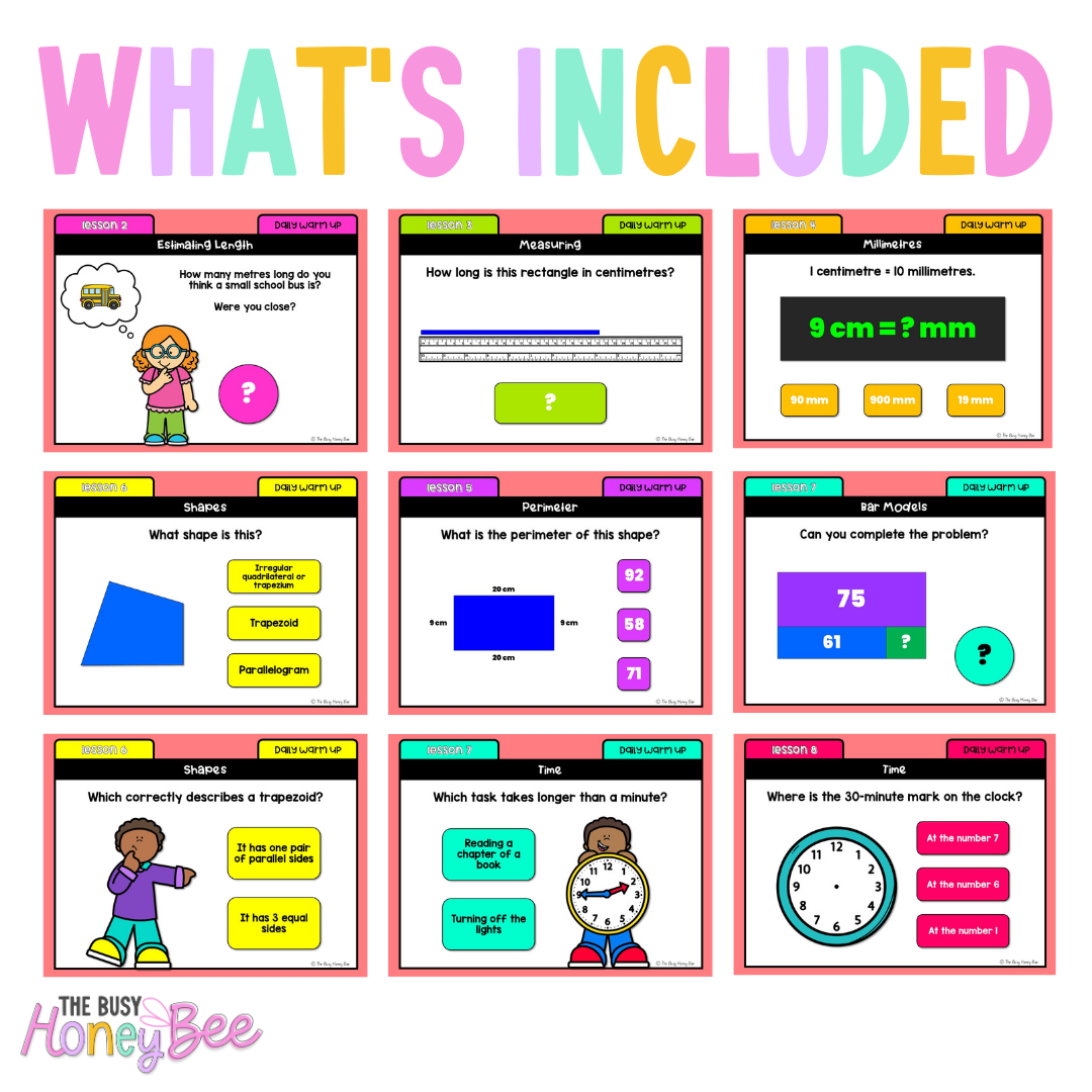 Stage 2 Year A Australian | NSW Math Daily Review | Warm-Up Term 1 Mega Bundle