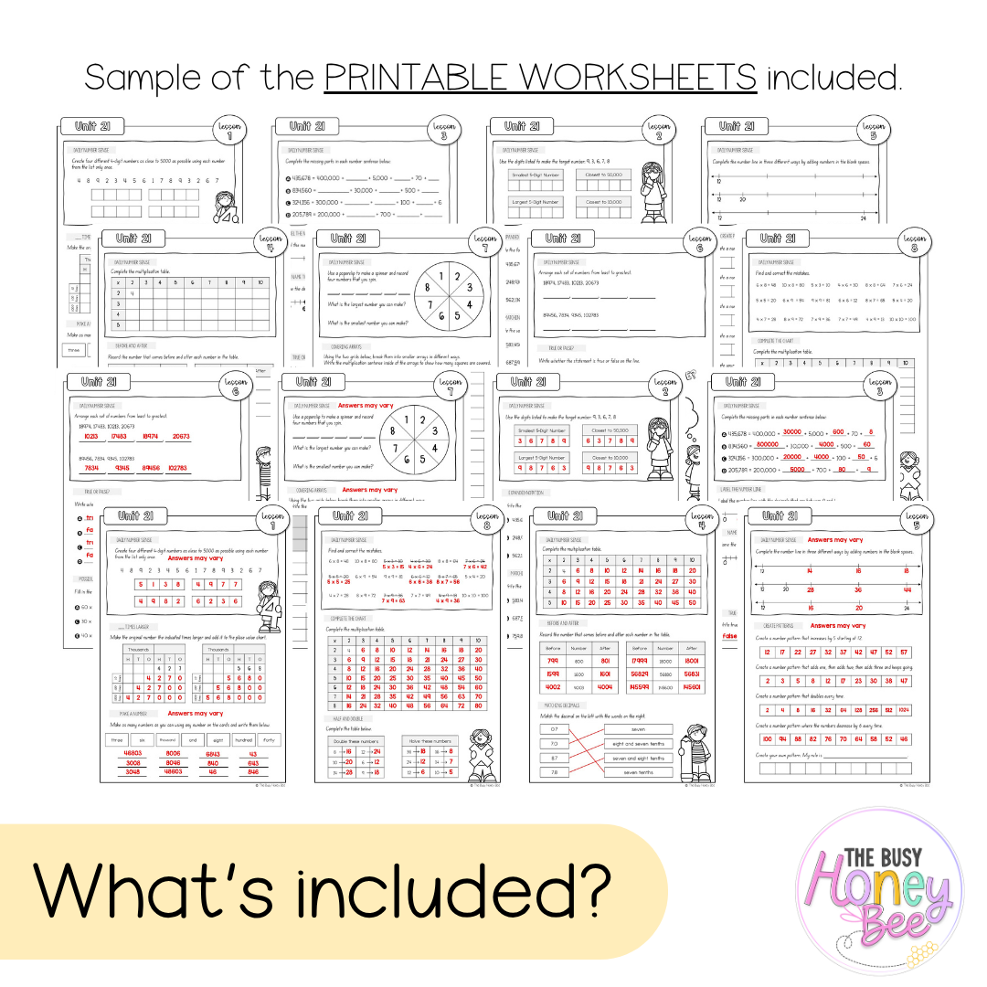 Stage 2 Year B NSW Maths Worksheets Unit 21