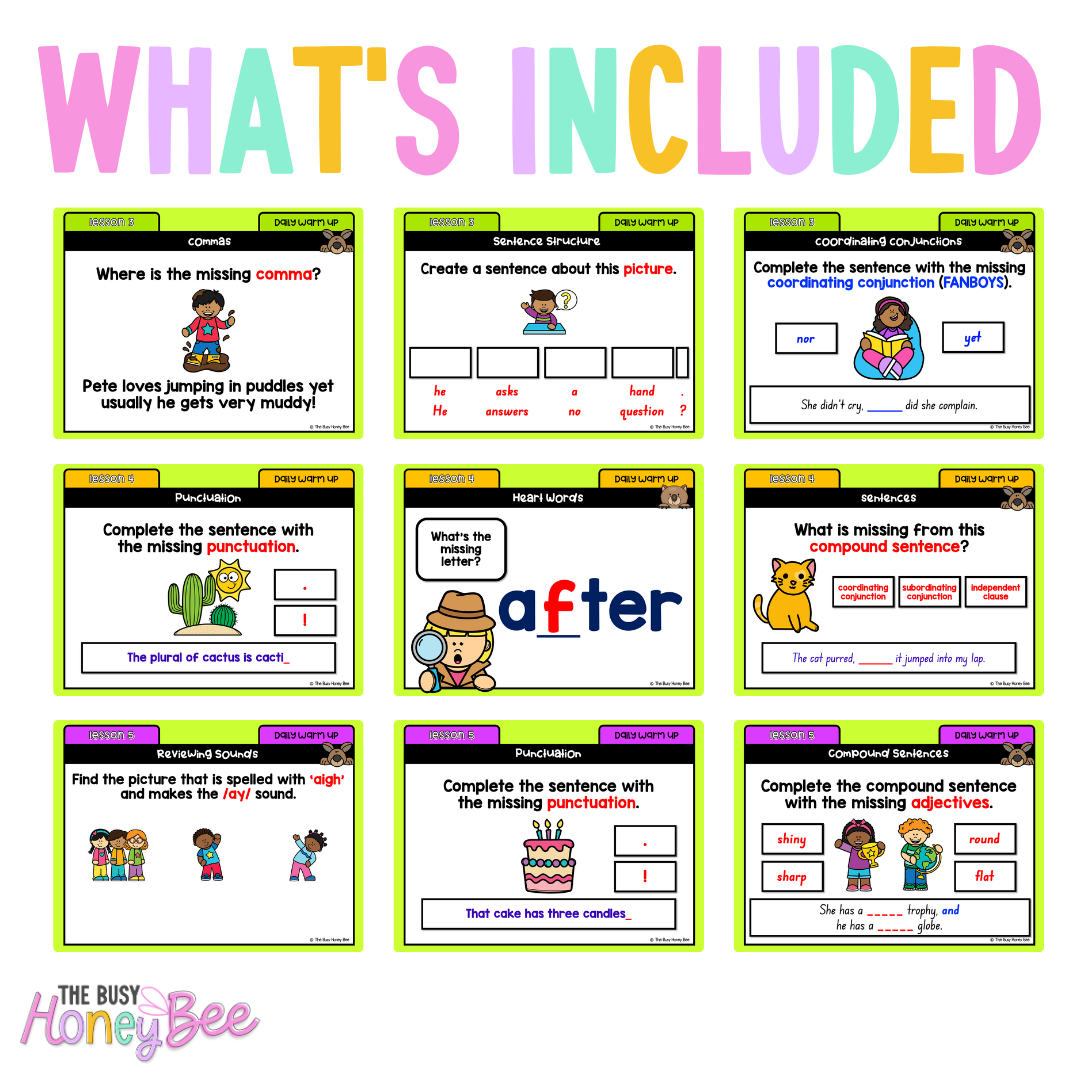 Multi Age K-2 Year B Ultimate English Australian | NSW English Daily Review | Warm-Up Mega Bundle