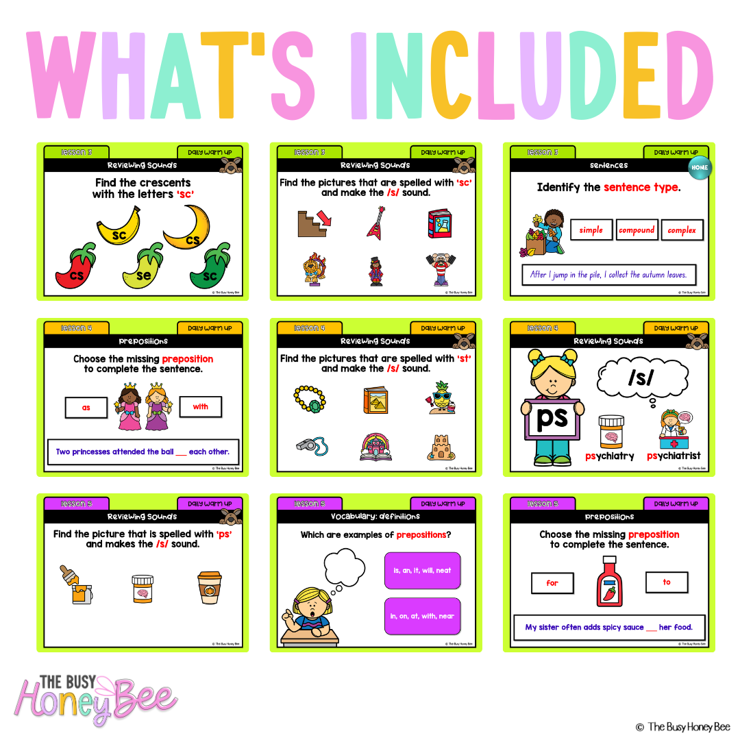 Multi Age K-2 Year B Australian | NSW English Daily Review | Warm-Up Unit 18