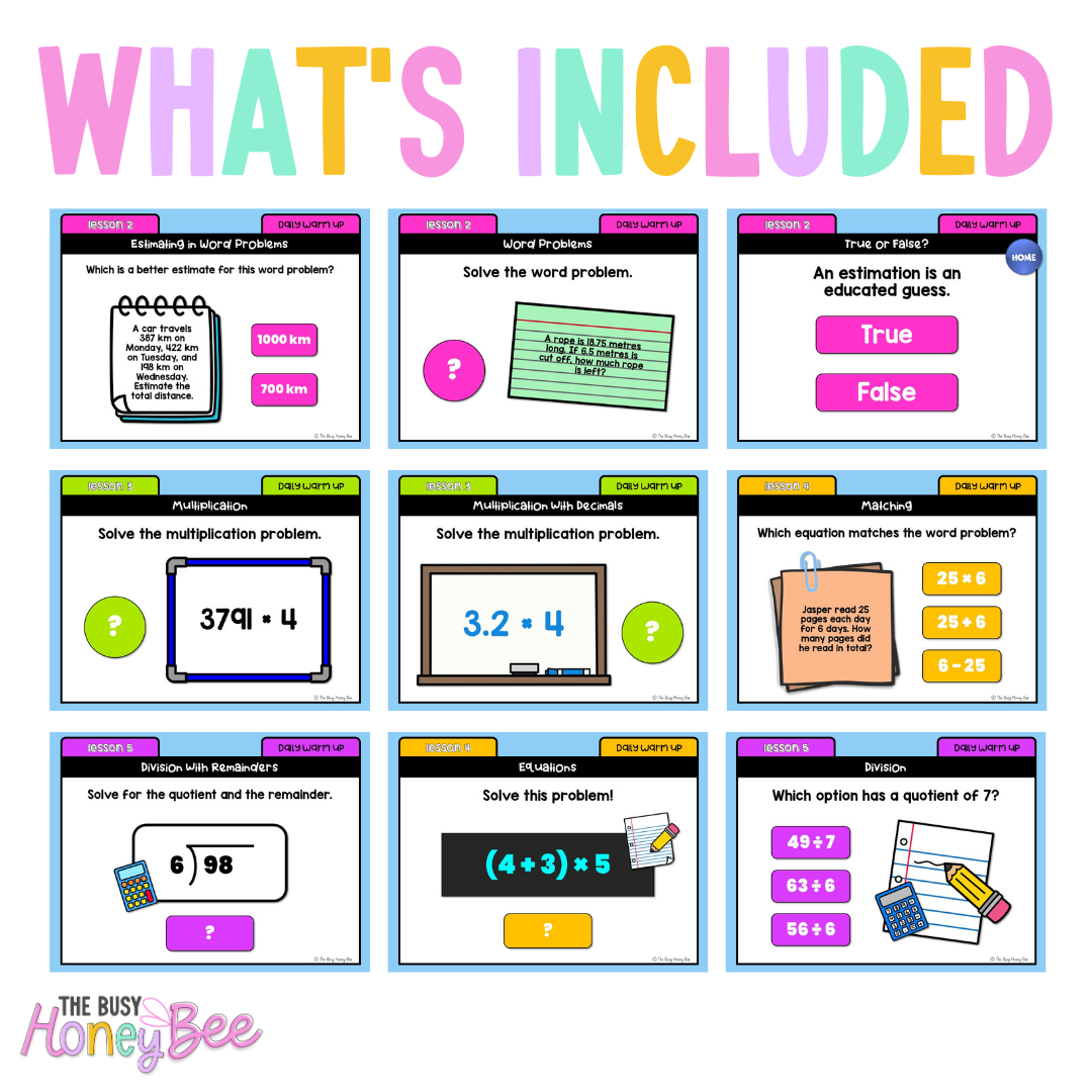 Stage 3 Year B Australian | NSW Math Daily Review | Warm-Up Term 2 Mega Bundle
