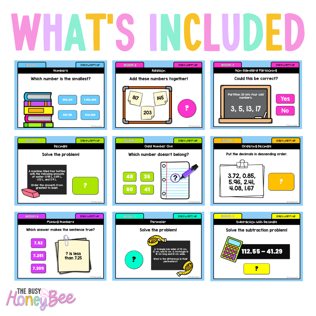 Stage 3 Year B Australian | NSW Math Daily Review | Warm-Up Term 2 Mega Bundle