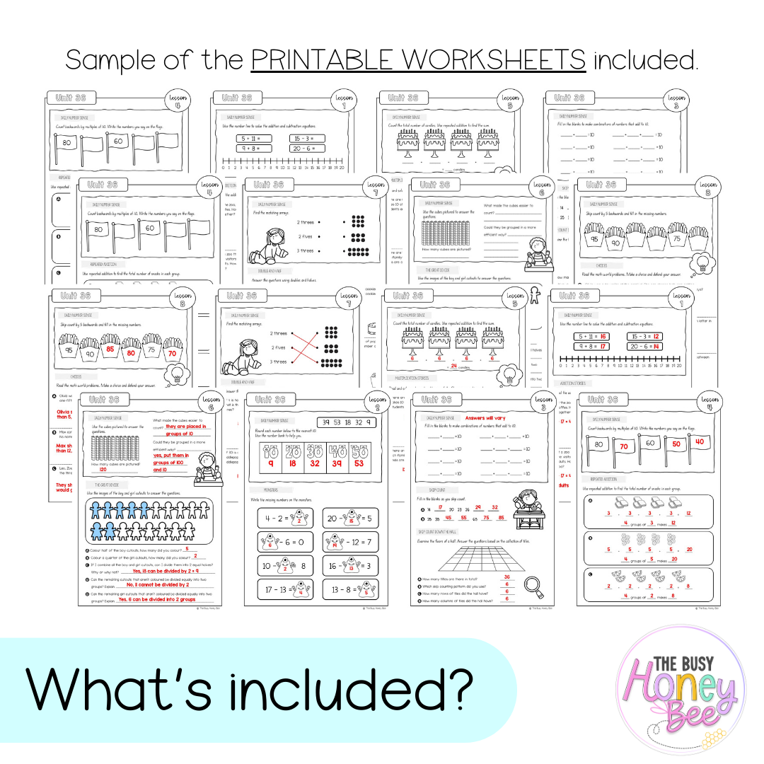 Stage 1 Year B NSW Maths Worksheets Unit 36
