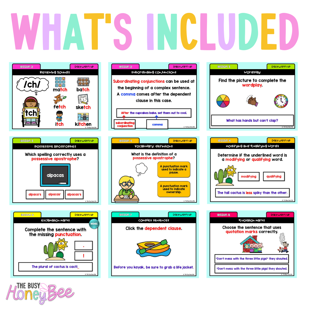 Stage 1 Year B Australian | NSW English Daily Review | Daily Warm Unit 31