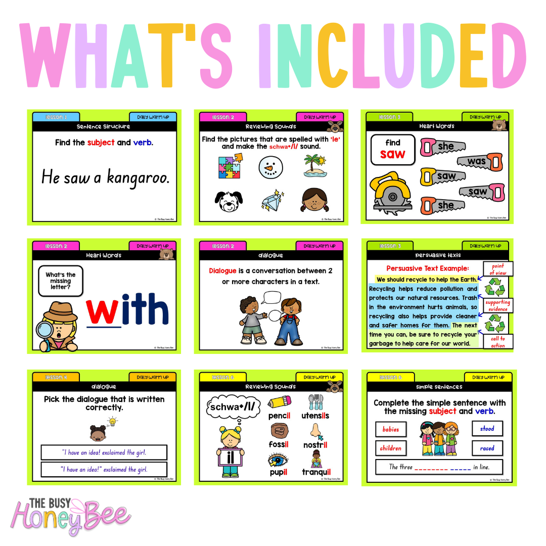Multi Age K-2 Year B Ultimate English Australian | NSW English Daily Review | Warm-Up Mega Bundle