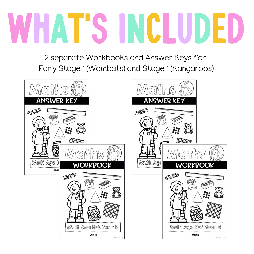 Multi Age K-2 Year B NSW Maths Worksheets Unit 18