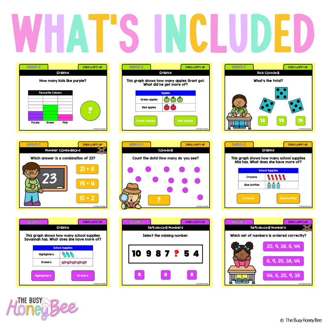 Multi Age K-2 Year A Ultimate Math Australian | NSW Math Daily Review | Warm-Up Mega Bundle
