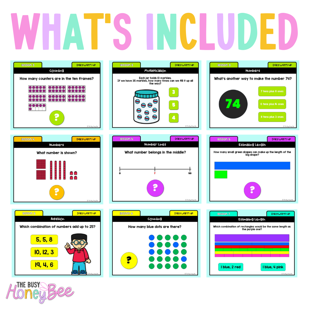 Stage 1 Year B Maths Daily Warm Up Term 1 Mega Bundle