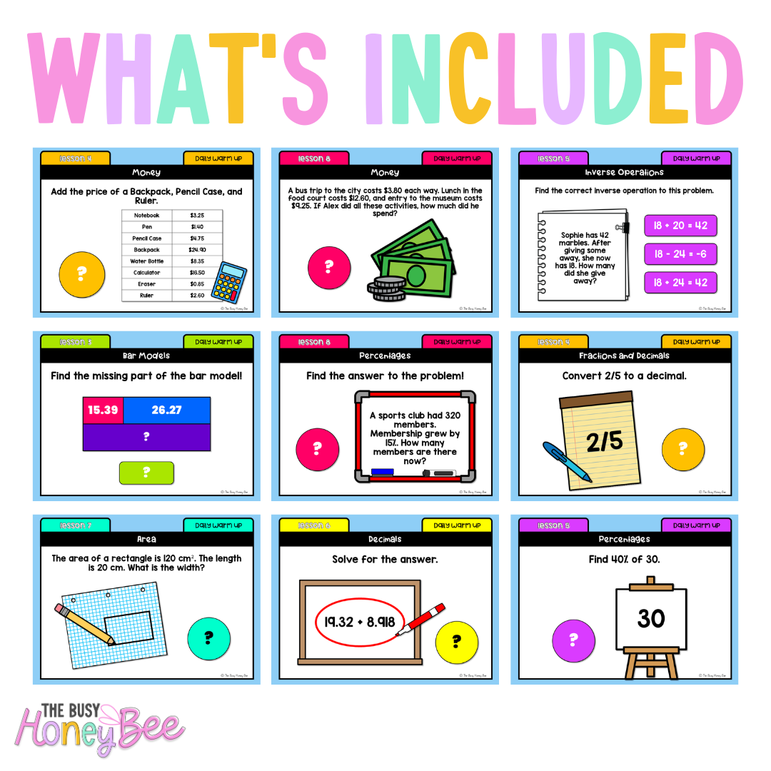Stage 3 Year B Australian | NSW Math Daily Review | Warm-Up Term 3 Mega Bundle
