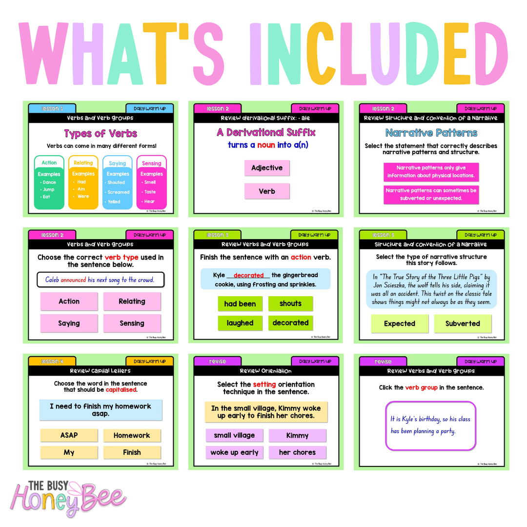 Stage 3 Year A Australian | NSW English Daily Review | Warm-Up Unit 1 Bundle