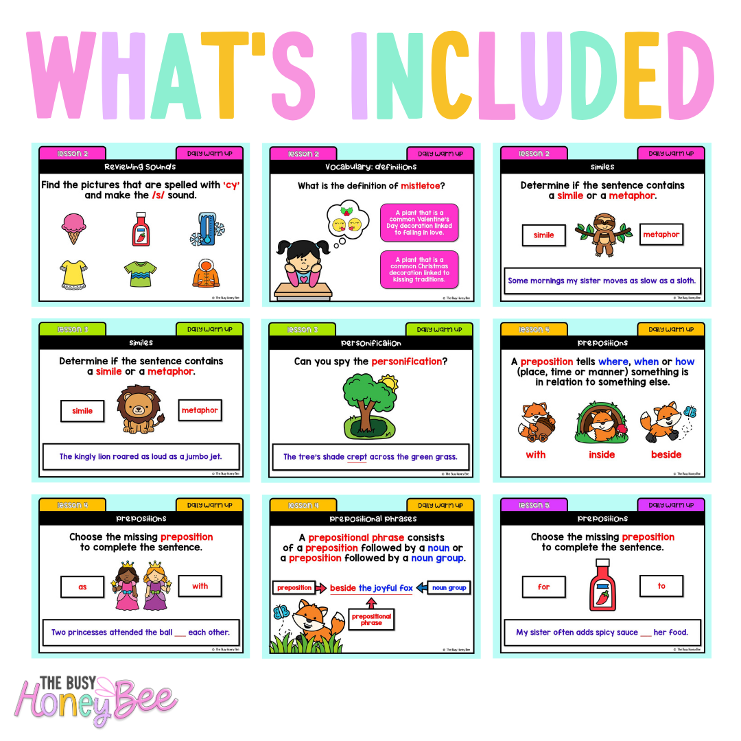 Stage 1 Year B Australian | NSW English Daily Review | Daily Warm Unit 38
