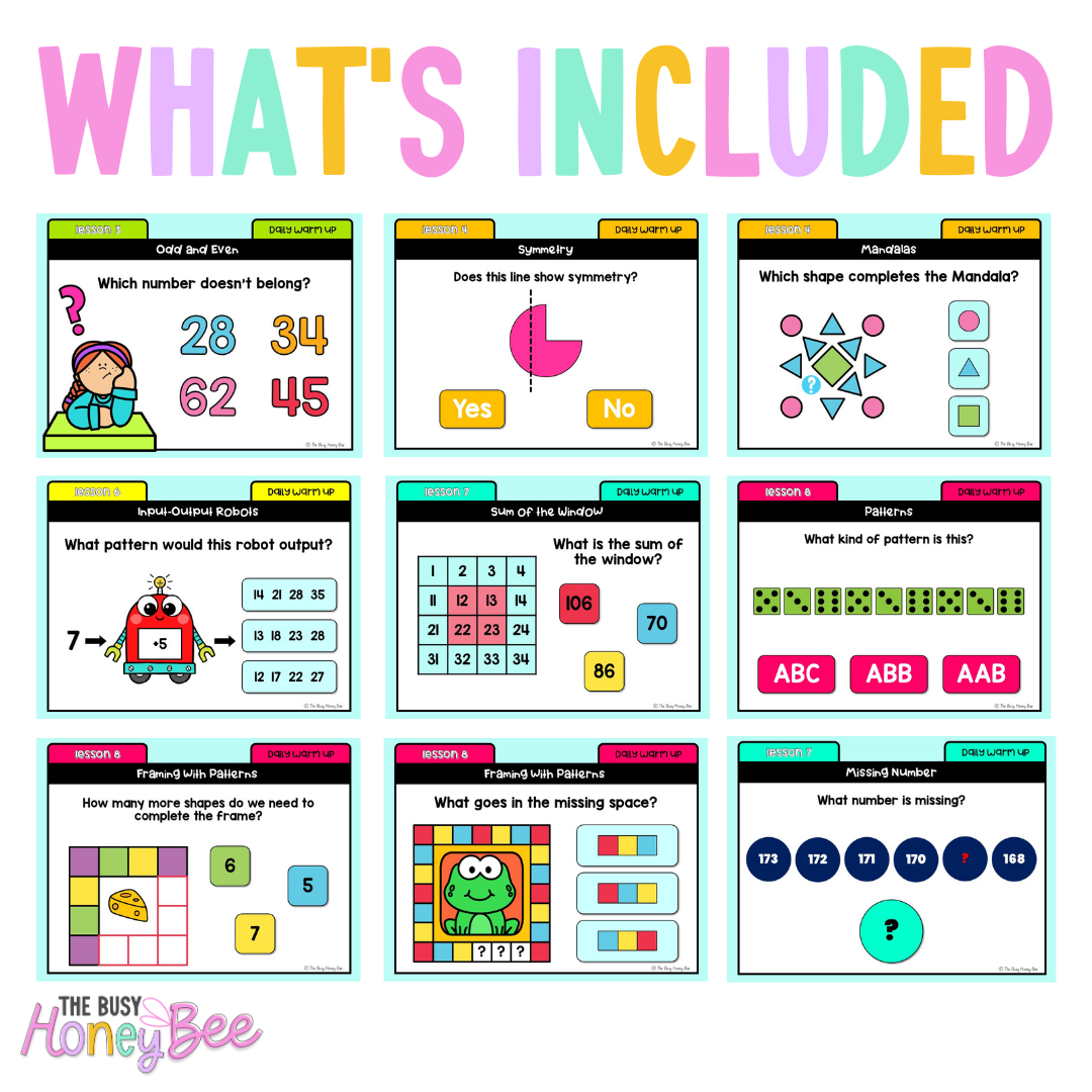 Stage 1 Year B Maths Daily Warm Up Term 1 Mega Bundle