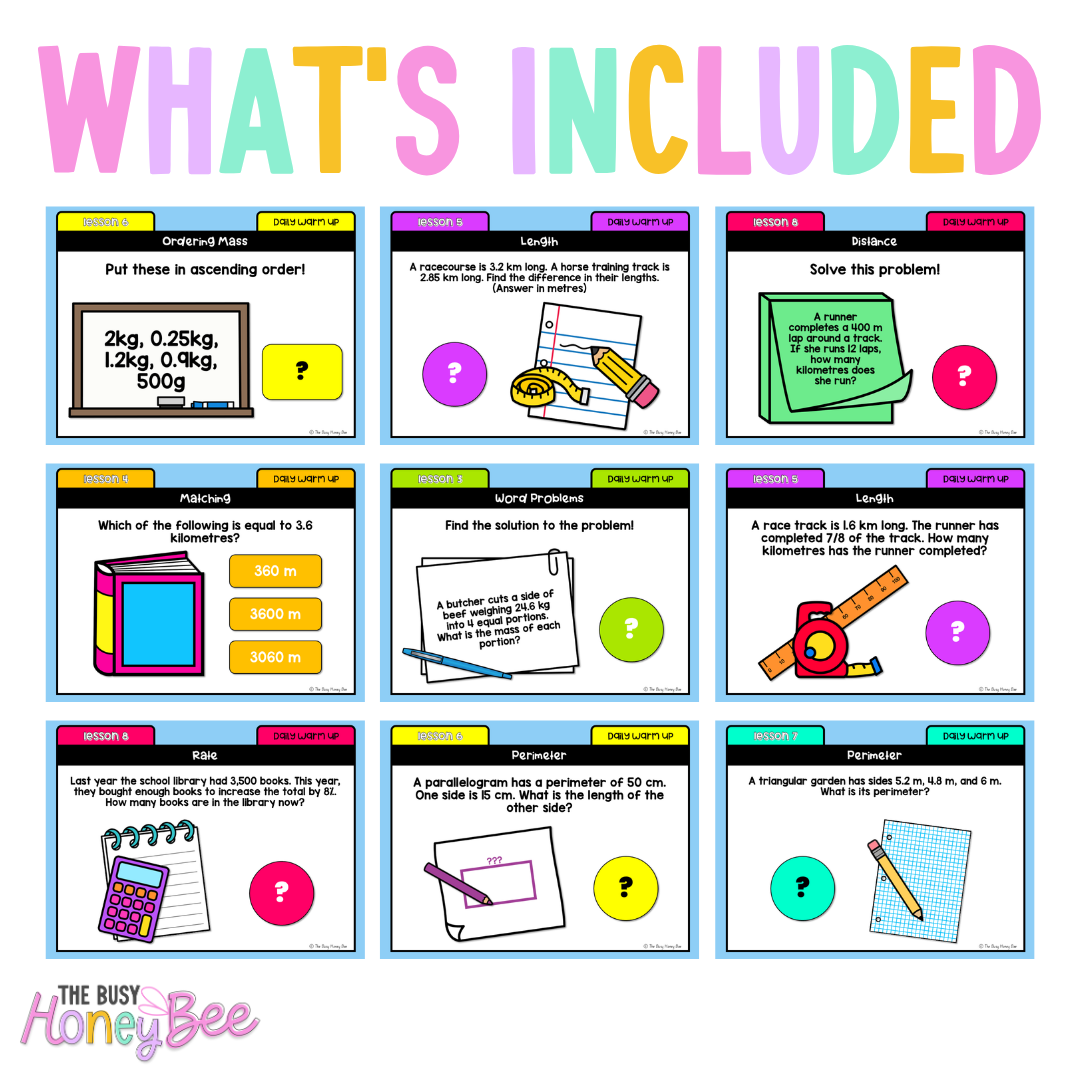 Stage 3 Year B Australian | NSW Math Daily Review | Warm-Up Term 3 Mega Bundle
