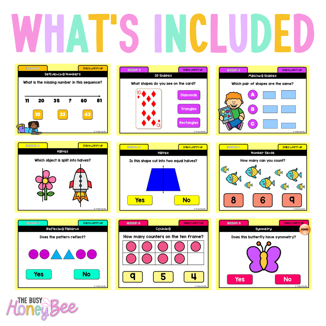 Multi Age K-2 Year A Ultimate Math Australian | NSW Math Daily Review | Warm-Up Mega Bundle