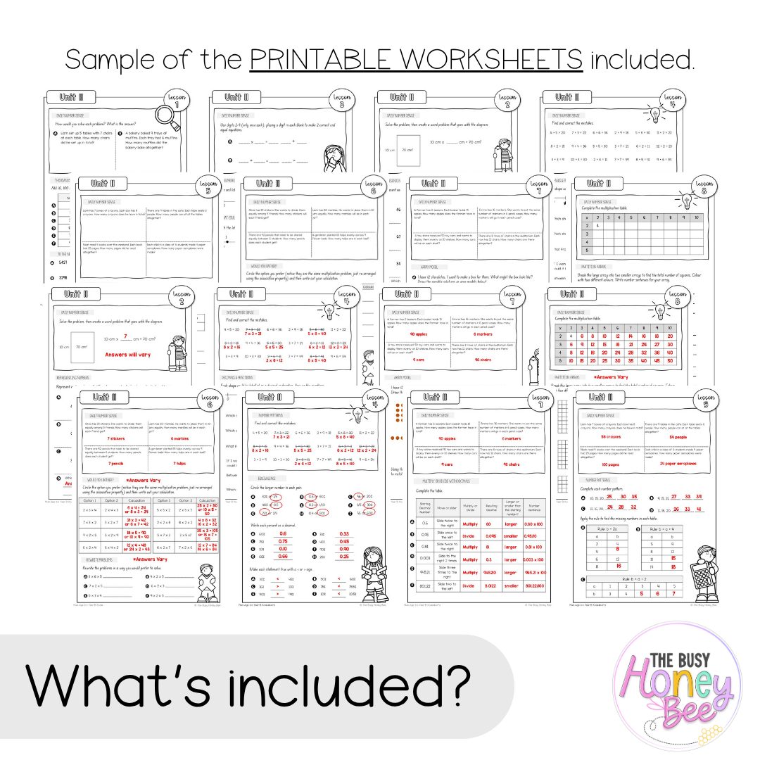 Multi Age 3-6 Year B NSW Maths Worksheets Unit 11
