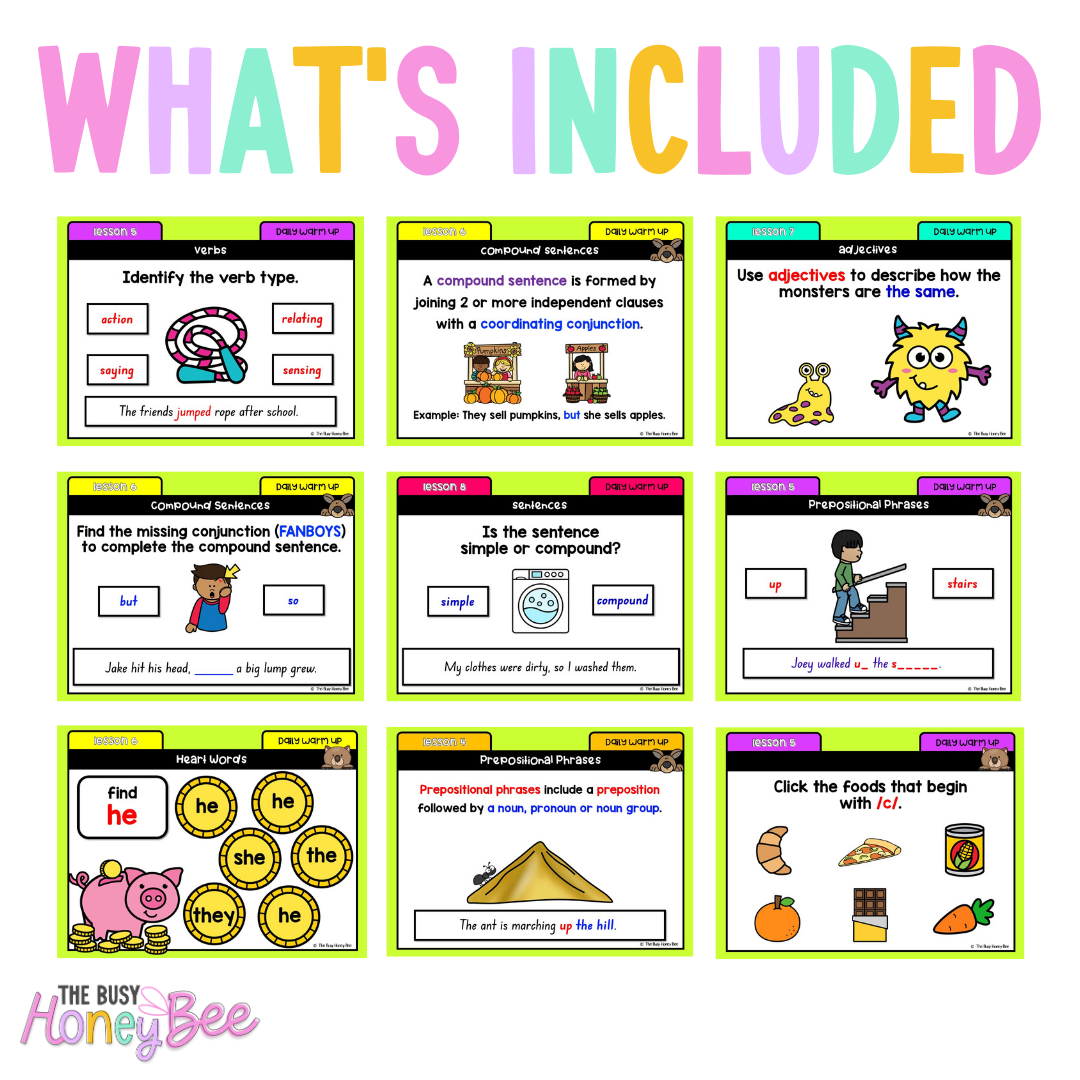 Multi Age K-2 Year B Ultimate English Australian | NSW English Daily Review | Warm-Up Mega Bundle