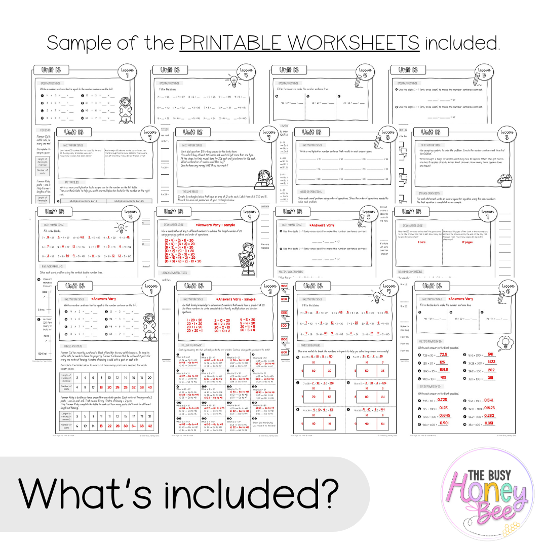 Multi Age 3-6 Year B NSW Maths Worksheets Unit 13
