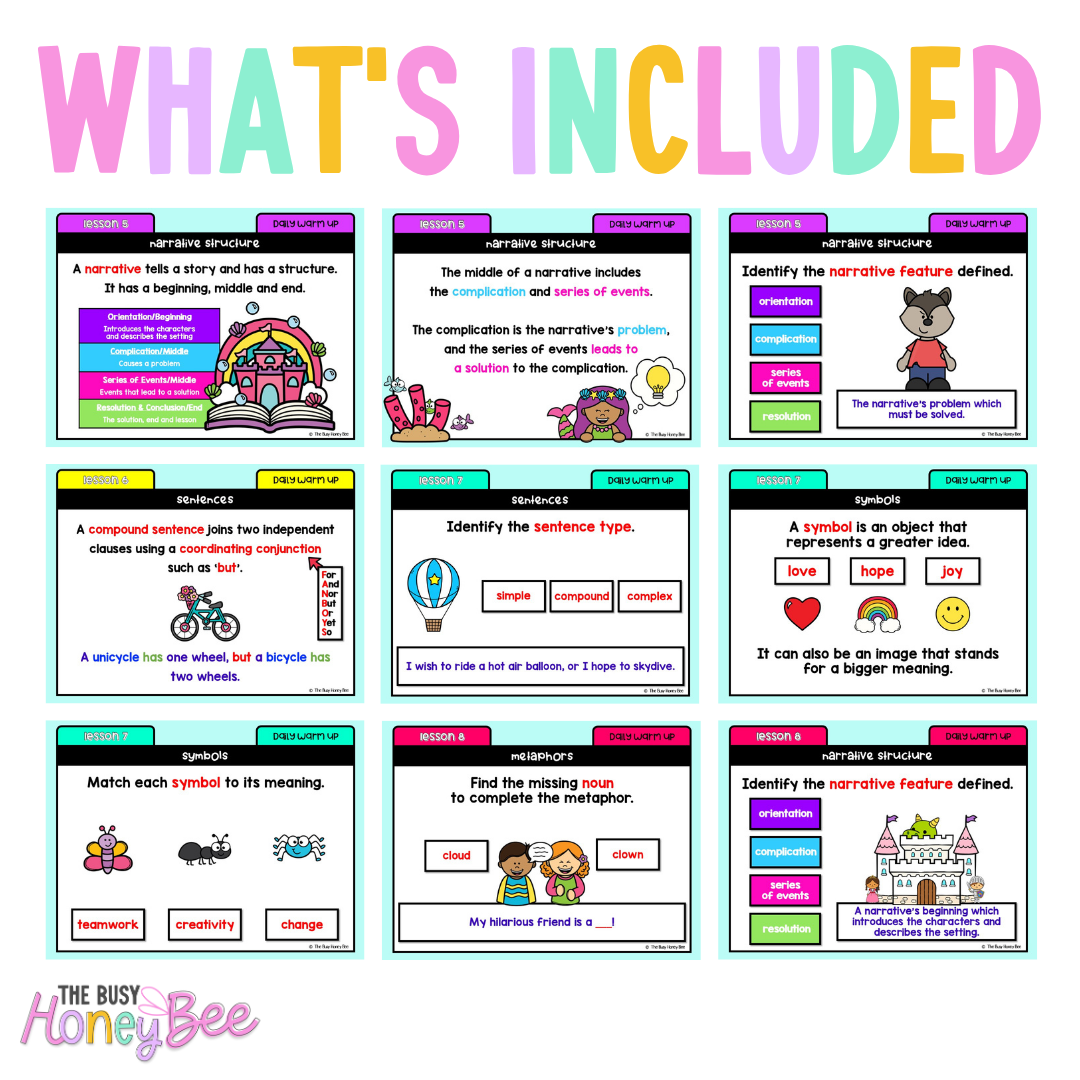 Stage 1 Year B Australian | NSW English Daily Review | Daily Warm Unit 38