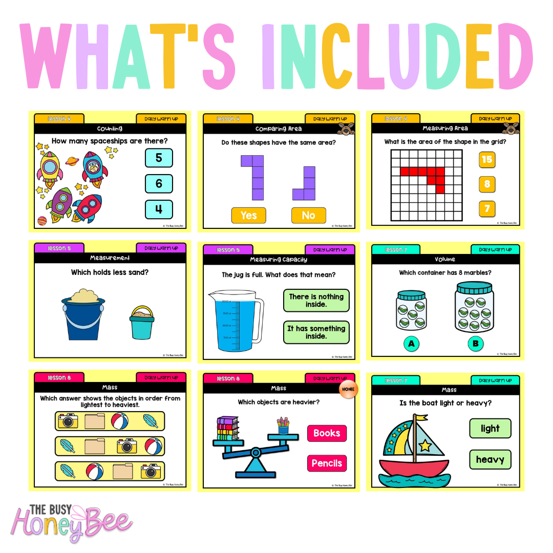 Multi Age K-2 Year A Ultimate Math Australian | NSW Math Daily Review | Warm-Up Mega Bundle