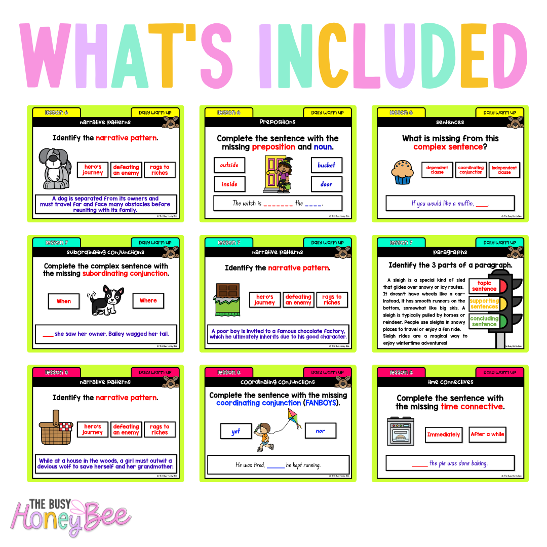 Multi Age K-2 Year B Ultimate English Australian | NSW English Daily Review | Warm-Up Mega Bundle
