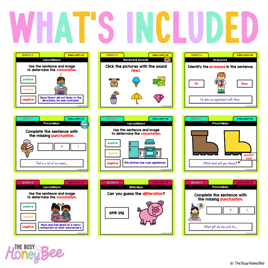 Multi Age K-2 Year B Ultimate English Australian | NSW English Daily Review | Warm-Up Mega Bundle