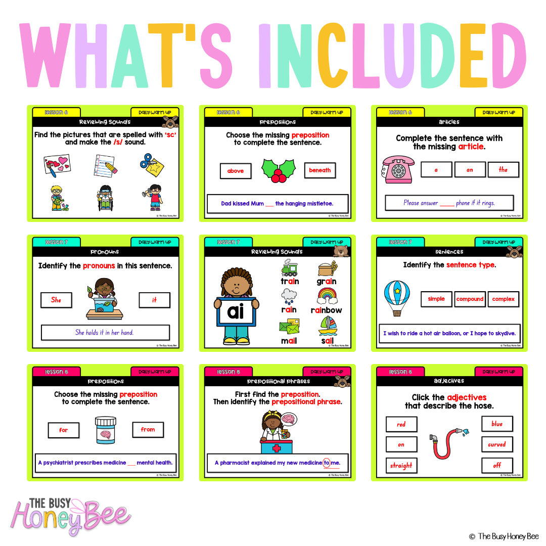 Multi Age K-2 Year B Ultimate English Australian | NSW English Daily Review | Warm-Up Mega Bundle