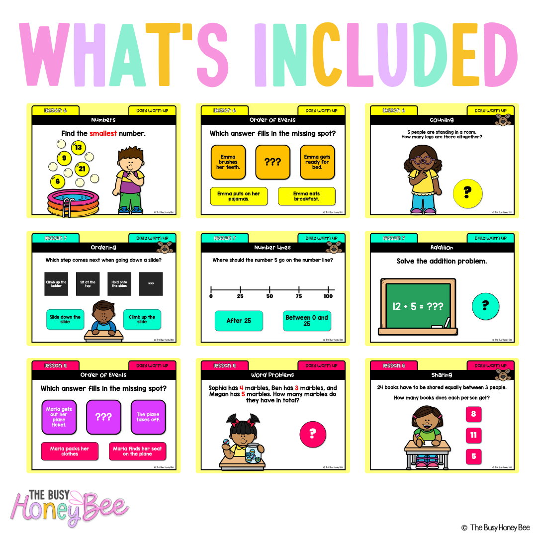 Multi Age K-2 Year A Australian | NSW Maths Daily Review | Warm-Up Unit 20
