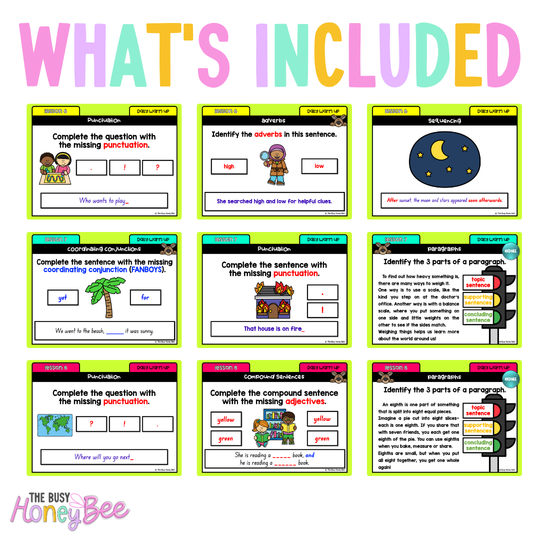Multi Age K-2 Year B Ultimate English Australian | NSW English Daily Review | Warm-Up Mega Bundle
