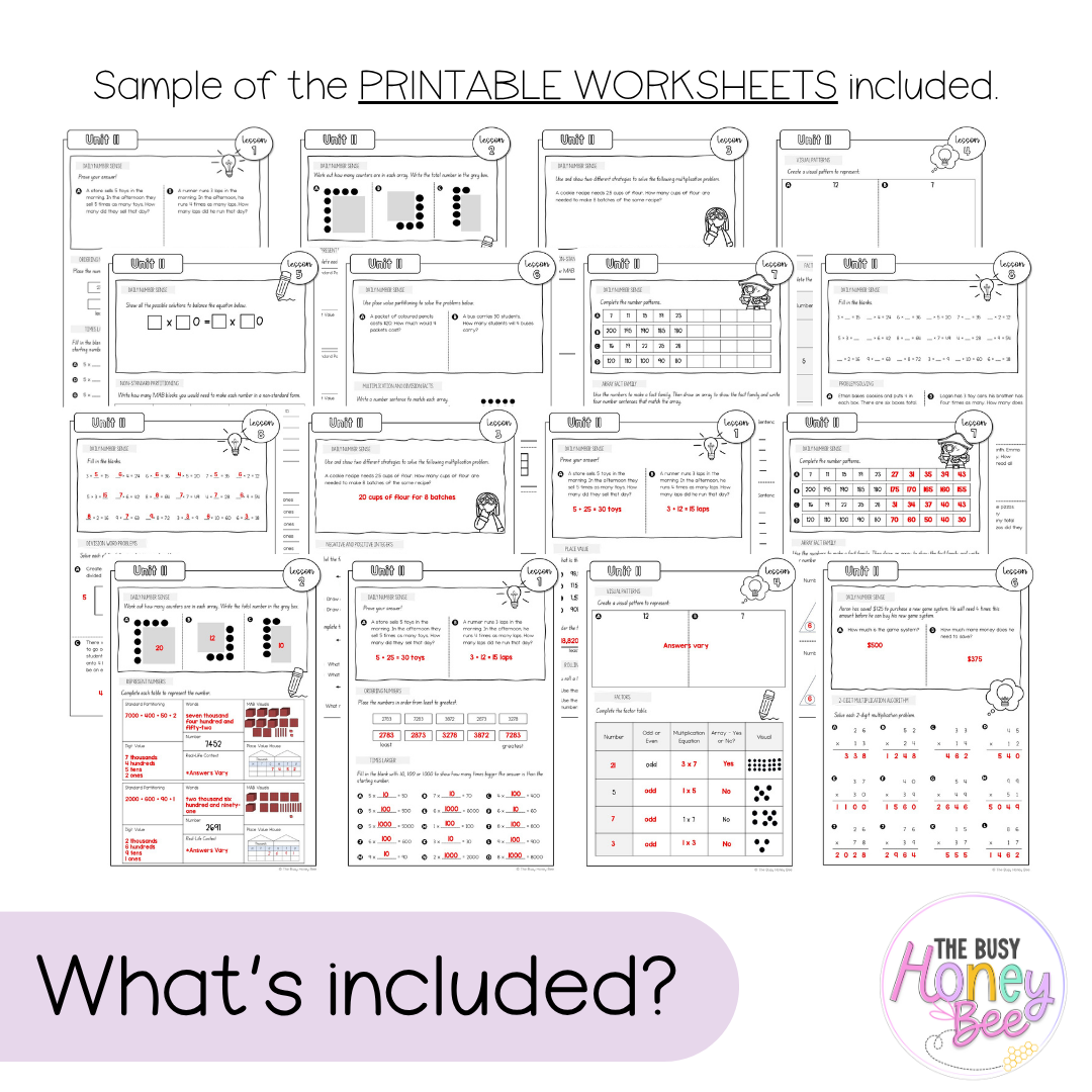 Multi Age 3-6 Year A NSW Maths Worksheets Unit 11