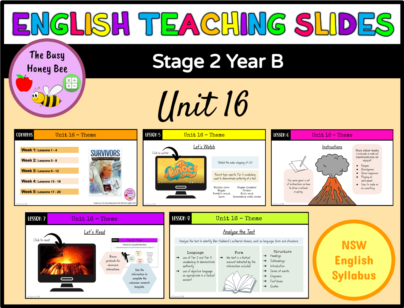 Stage 2 Year B Term 4 English Teaching Slides Mega Bundle