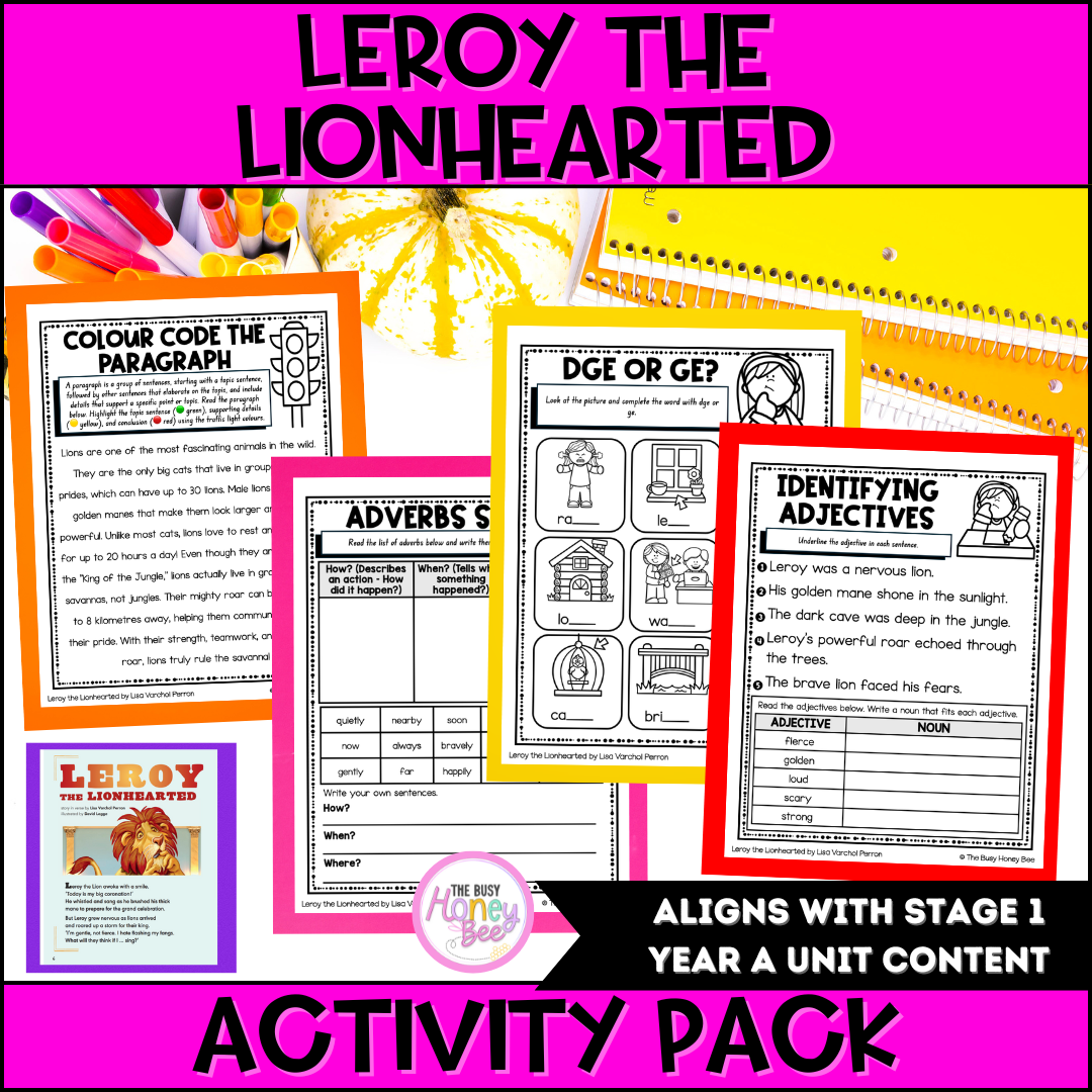 ‘Leroy the Lionhearted’ by Lisa Varchol Perron Activity Pack
