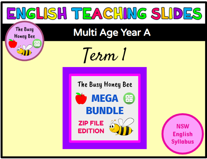 Multi Age K-2 Year A Term 1 English Teaching Slides Mega Bundle