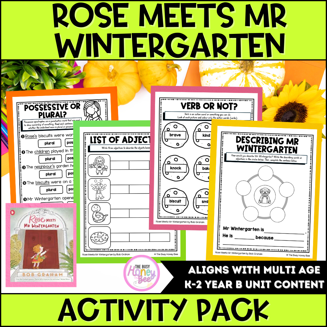Rose Meets Mr Wintergarten by Bob Graham Activity Pack