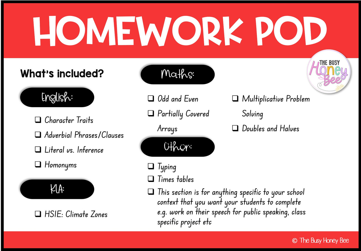 Stage 2 Year A Homework/Learning Pods Term 3 Mega Bundle