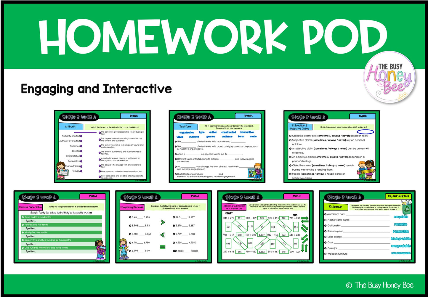 Stage 3 Year A Homework/Learning Pods Term 2 Mega Bundle
