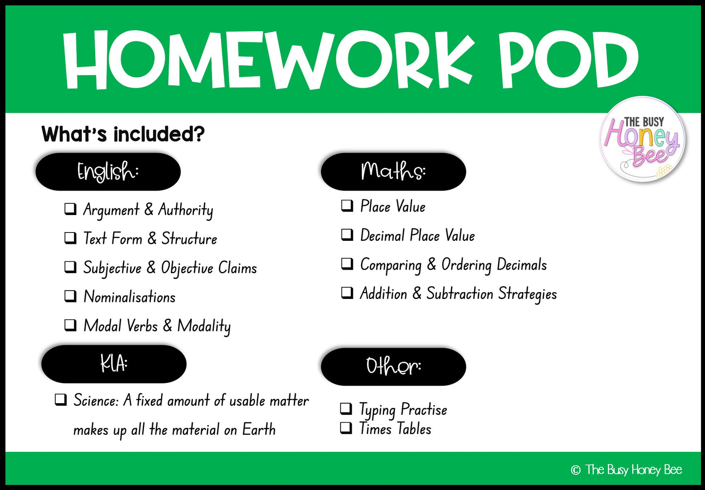 Stage 3 Year A Homework/Learning Pods Term 2 Mega Bundle