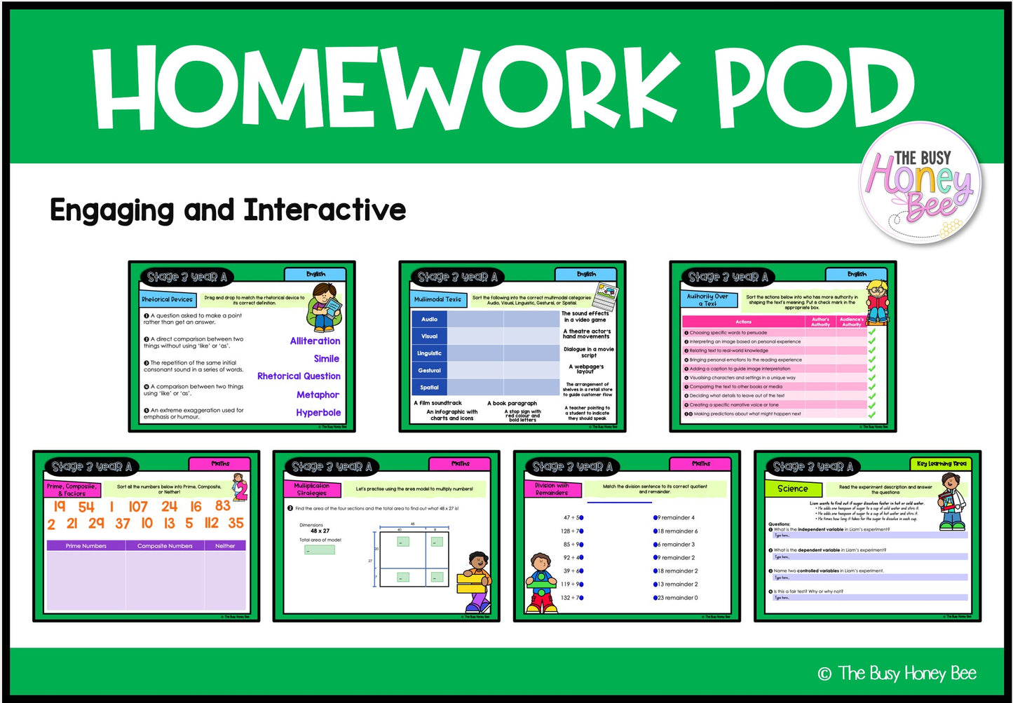 Stage 3 Year A Homework/Learning Pods Term 2 Mega Bundle