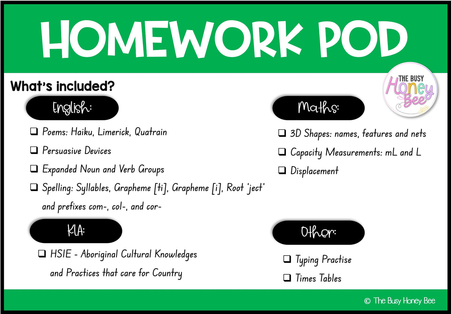 Stage 3 Year A Homework/Learning Pod 9