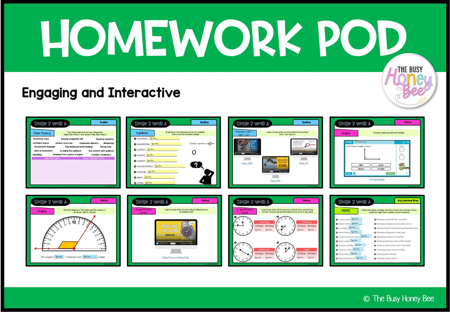 Stage 3 Year A Homework/Learning Pods Term 2 Mega Bundle