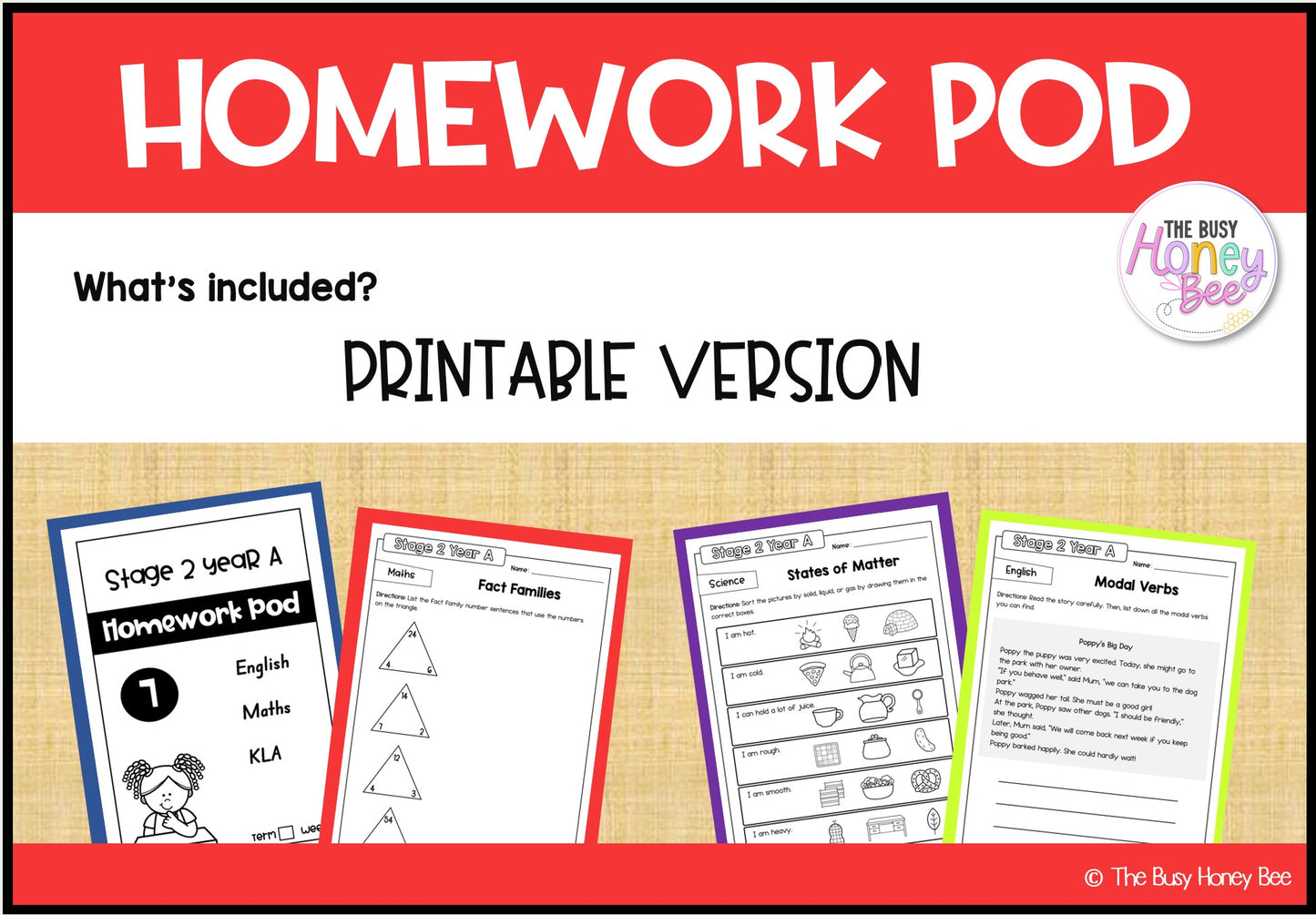 Stage 2 Year A Homework/Learning Pods Term 2 Mega Bundle