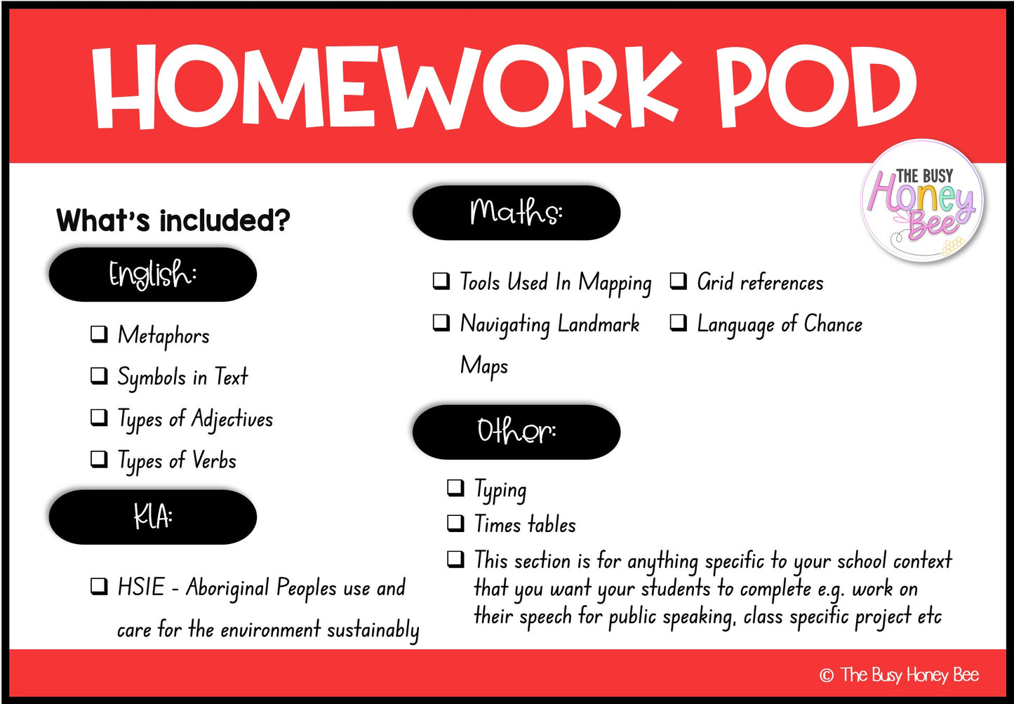 Stage 2 Year A Homework/Learning Pods Term 2 Mega Bundle