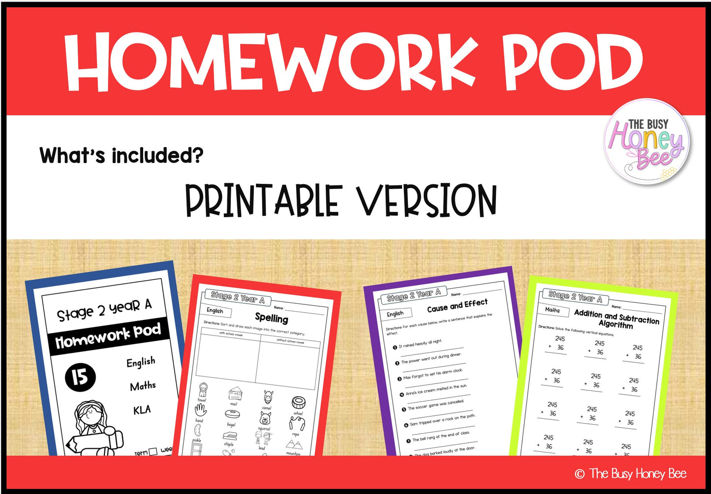 Stage 2 Year A Homework/Learning Pods Term 3 Mega Bundle