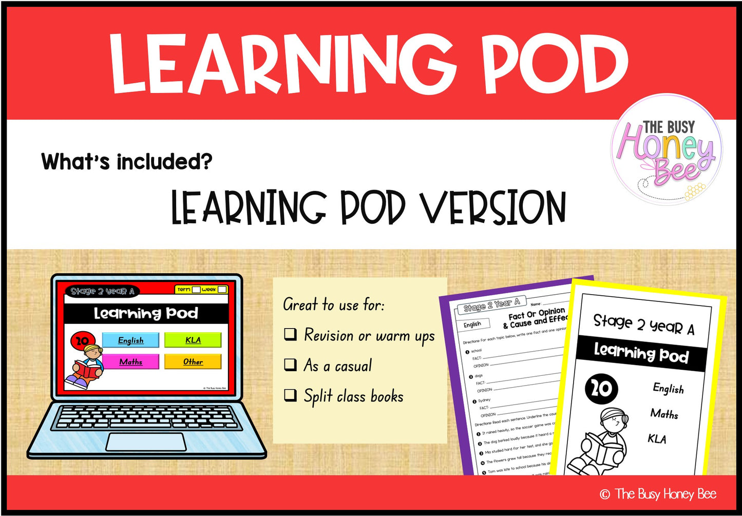 Stage 2 Year A Homework/Learning Pod 20