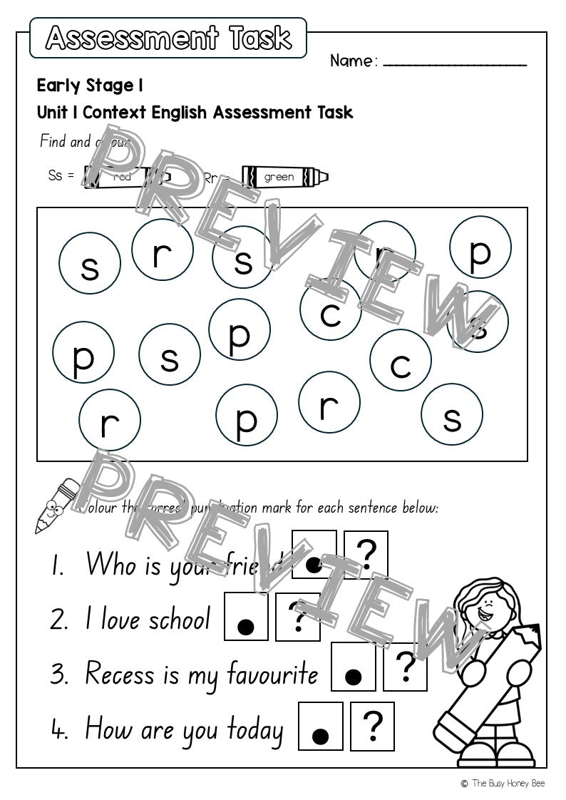 Early Stage 1 English Assessment Unit 1 Context