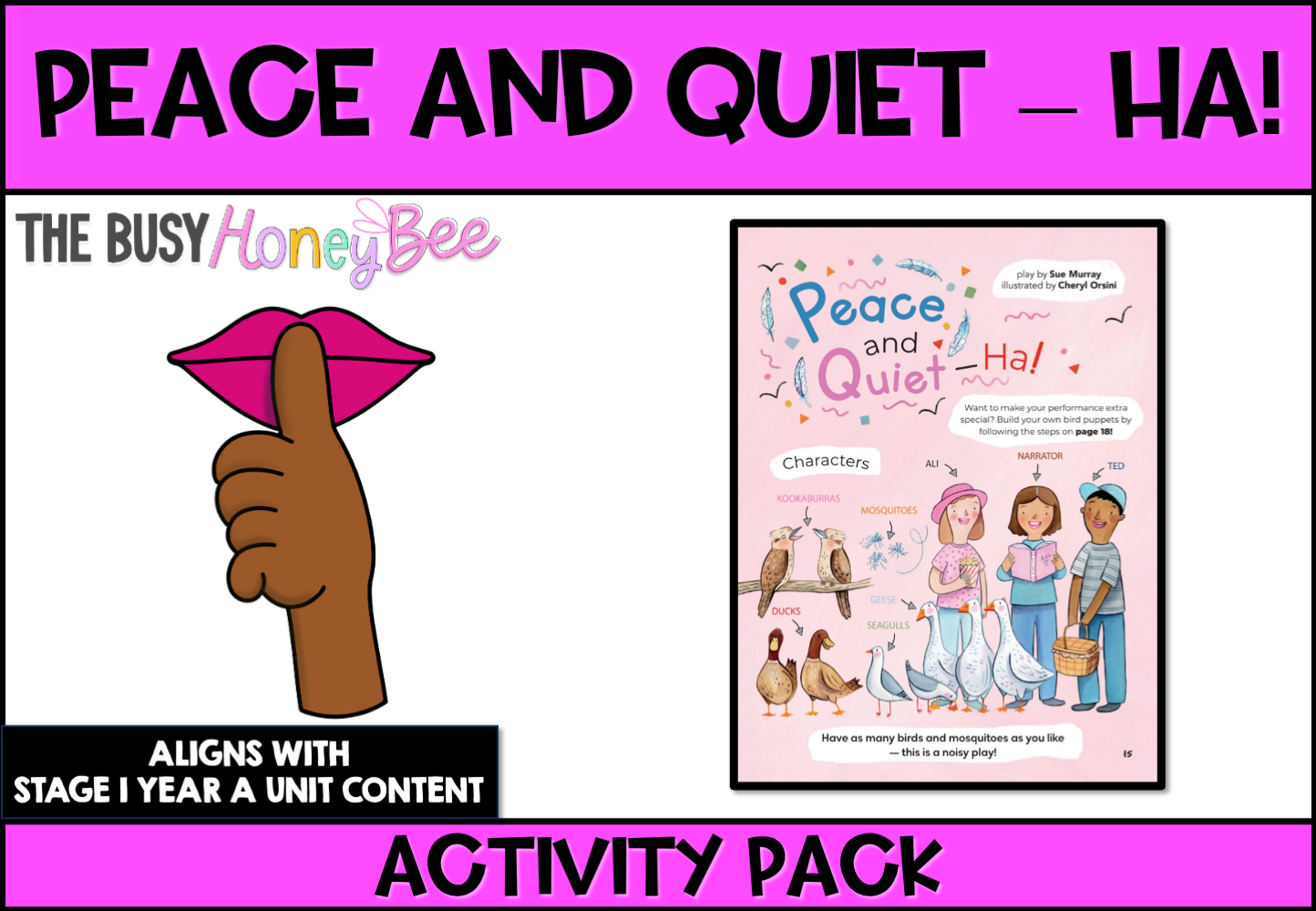 ‘Peace and Quiet – Ha!’ by Sue Murray Activity Pack