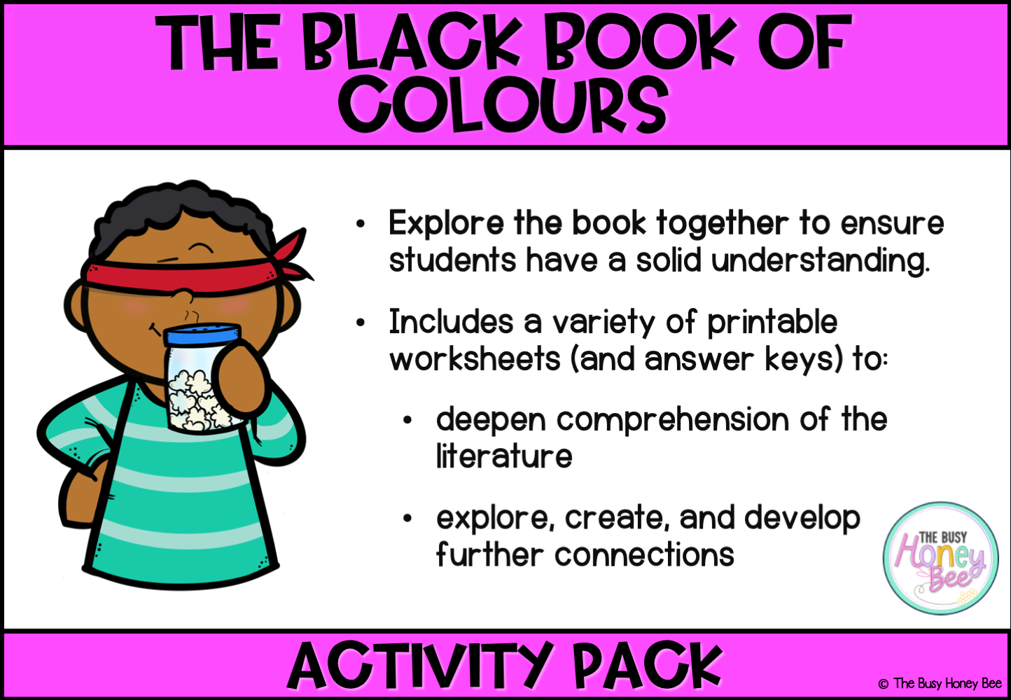 The Black Book of Colours by Menena Cottin Activity Pack