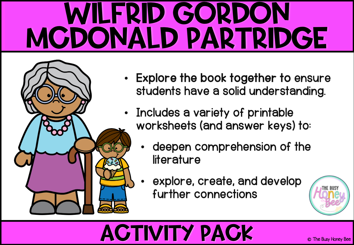 Wilfrid Gordon McDonald Partridge by Mem Fox Activity Pack