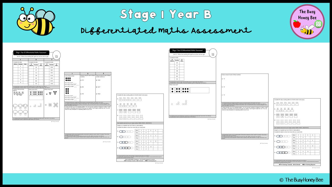 Stage 1 Year B Differentiated Maths Assessment Unit 32