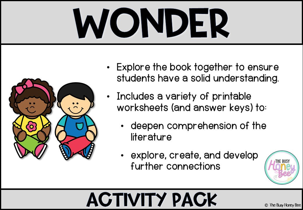 Unit 5 Wonder by RJ Palacio Activity Pack