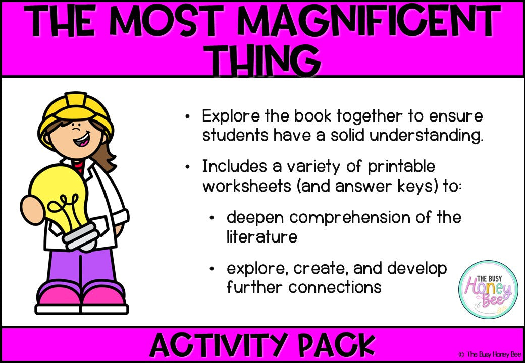 The Most Magnificent Thing Activity Pack